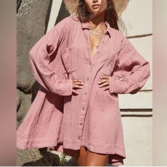 Free People Dresses & Skirts - Free People Voyager shirt dress ~ L